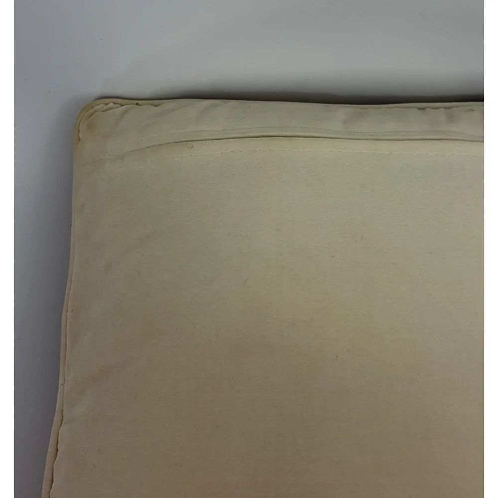 Vintage Floral Needlepoint Pillow Square Velvet Back Cottagecore 12